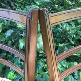 Paire d’élégantes chaises en cannage de lame