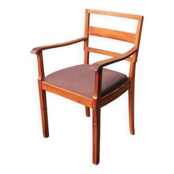 Fauteuil vintage scandinave bois tissus 60's