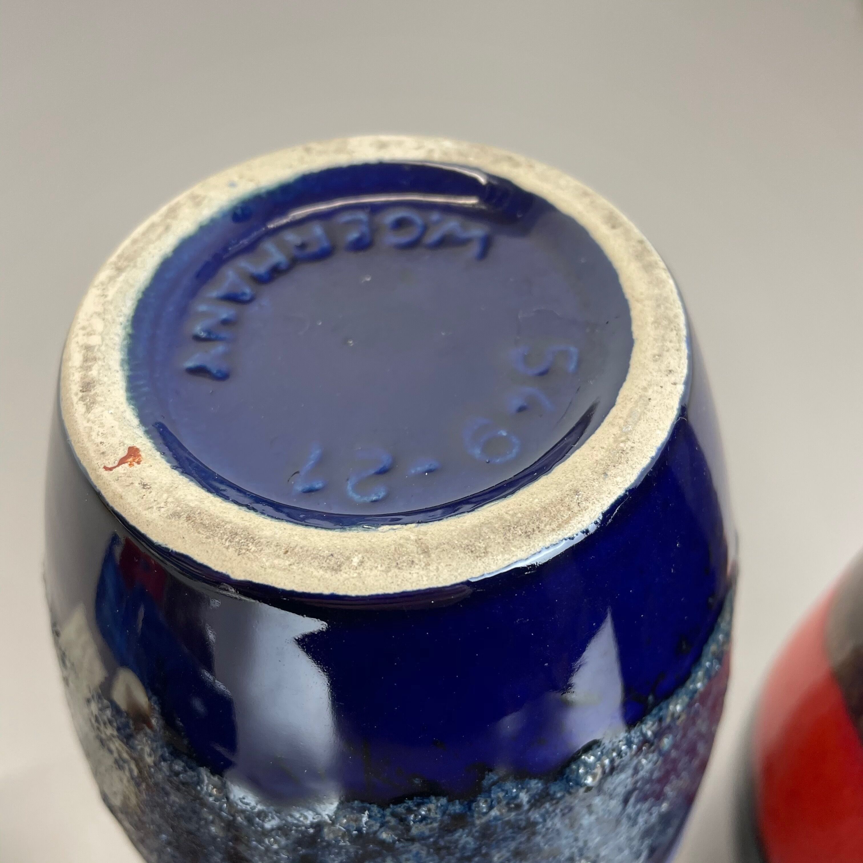 Set of Five Vintage Pottery Fat Lava Vases Made by Scheurich, Germany, 1970s