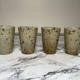 Beige pyrite stoneware mugs