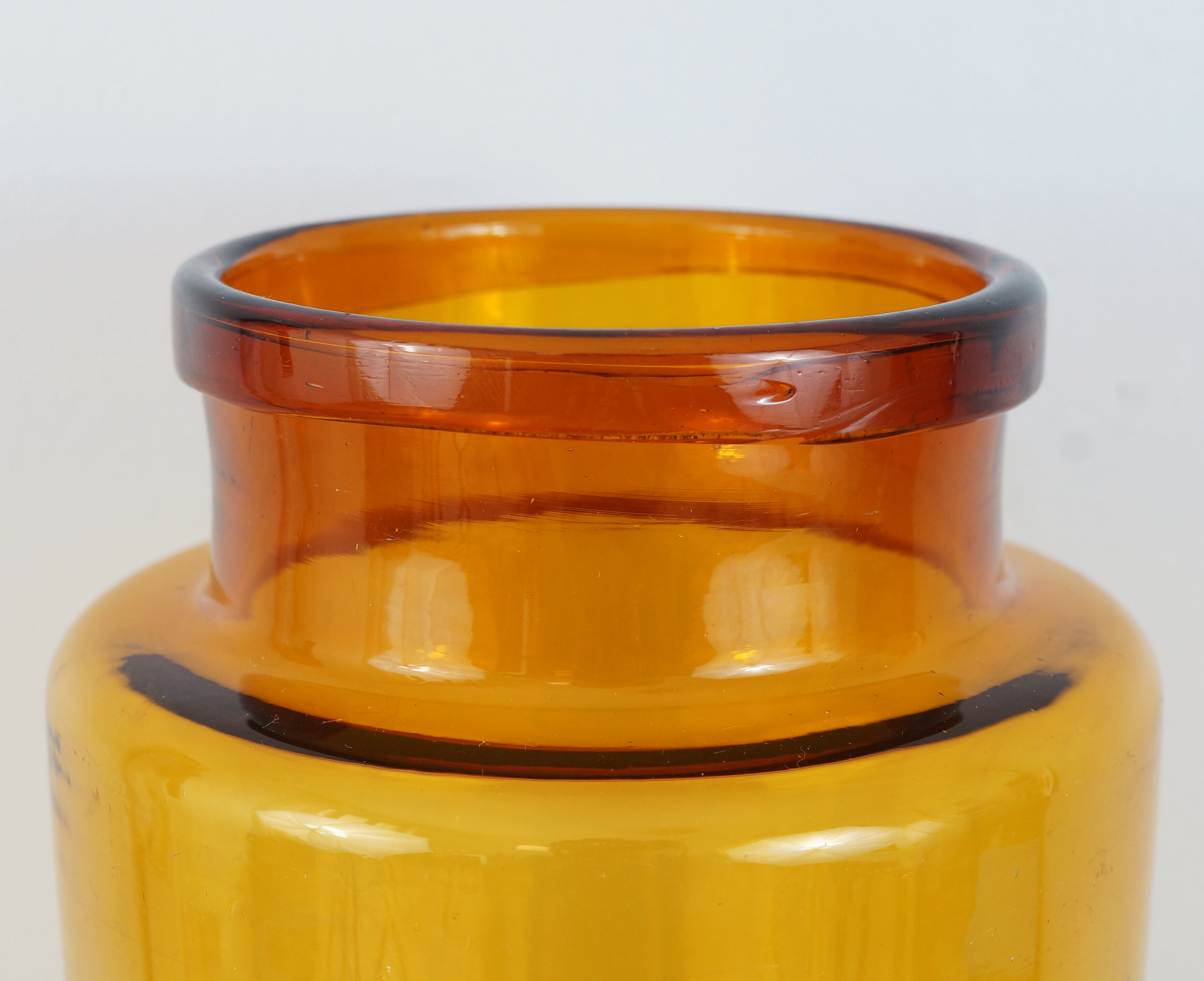 Old brown blown glass jar