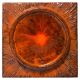 Vintage deep orange ceramic decorative plate, Italy, 1960s