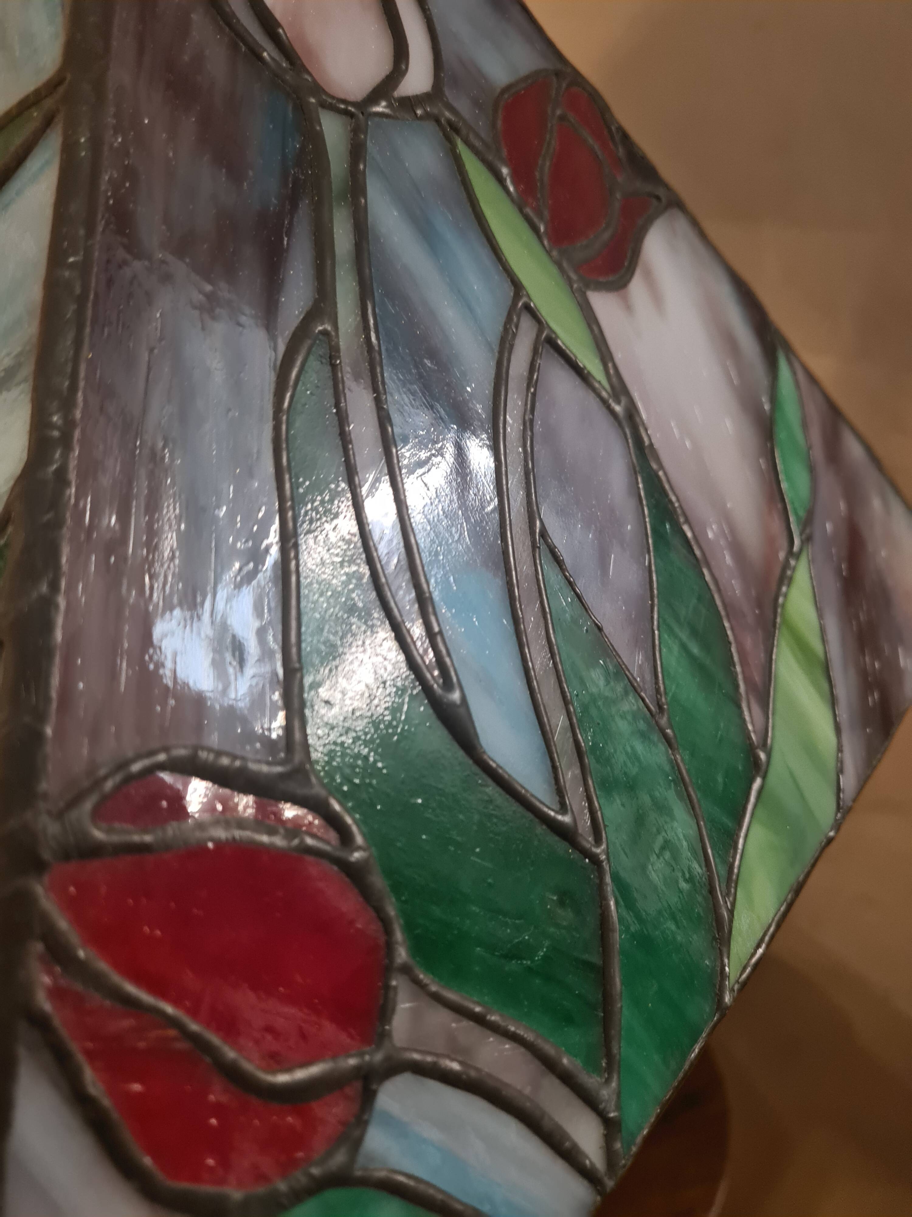 lamp 1975 to 85 origin lampshade stained glass Tiffany style 53x30 el