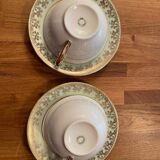 Set of 2 limoges porcelain tea cups