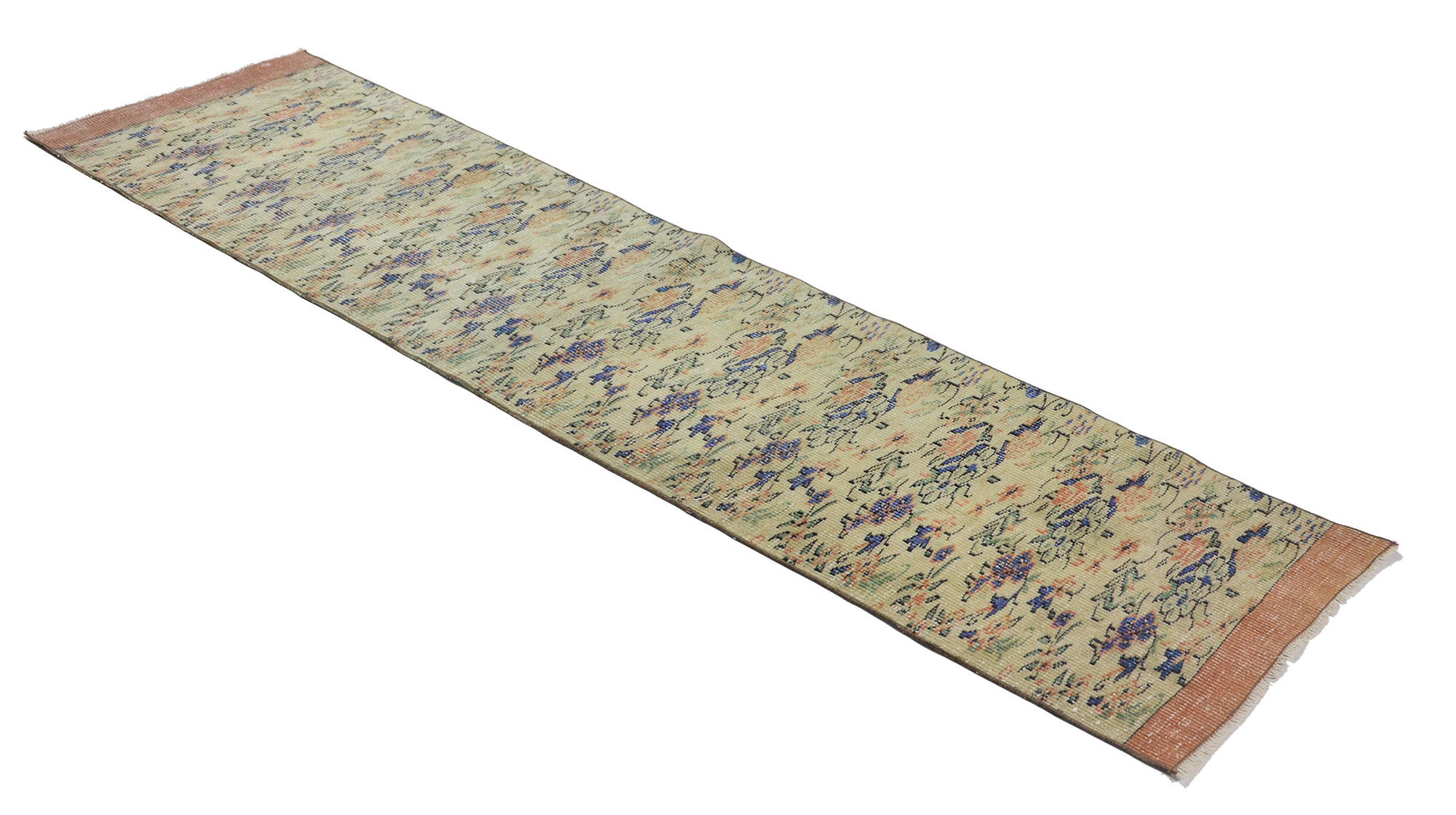 Anatolian handmade vintage rug 259 cm x 69 cm
