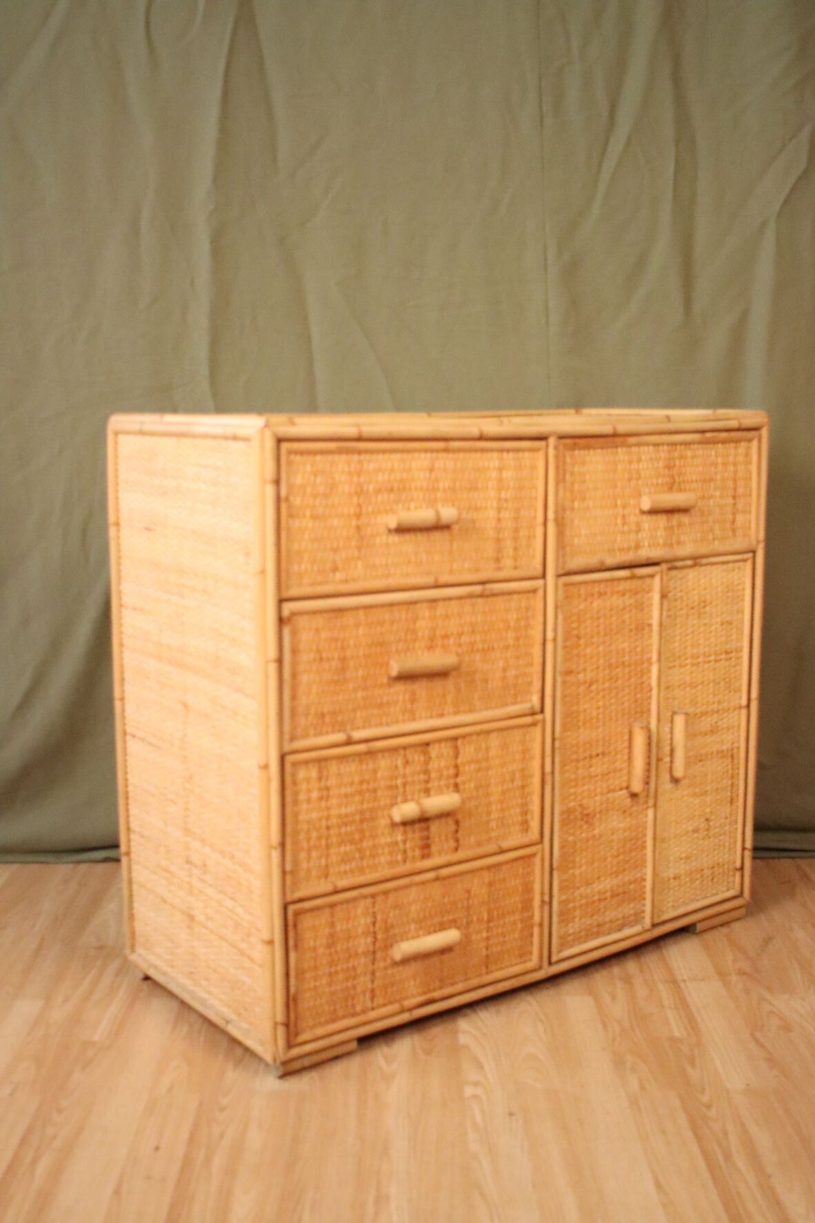 Rattan chest of drawers
