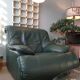 Fauteuil cuir vert anglais 1980