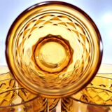 6 Vintage advertising glass signed on the reverse PERNOD SA in amber color