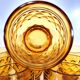 6 Vintage advertising glass signed on the reverse PERNOD SA in amber color