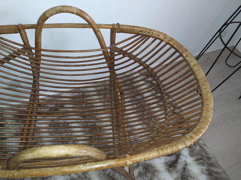 Vintage rattan cradle