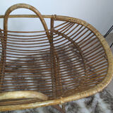 Berceau en rotin vintage