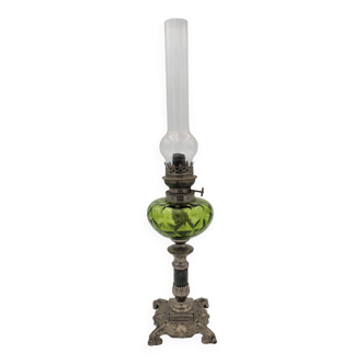 Green vintage oil lamp