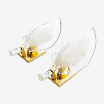 Pair of Murano glass sconces by Franco Luce