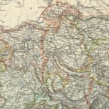 Antique Map of Switzerland circa 1869, W.A.K Johnston General Atlas