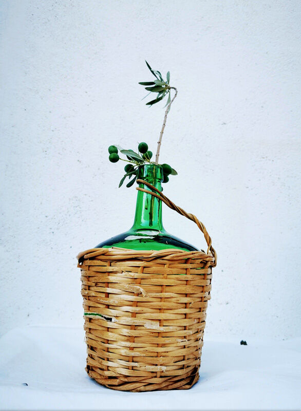 Demijohn dressed in wicker