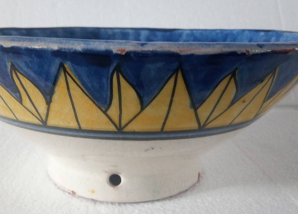 Hand Painted Moroccan Large Ceramic Blue Bowl