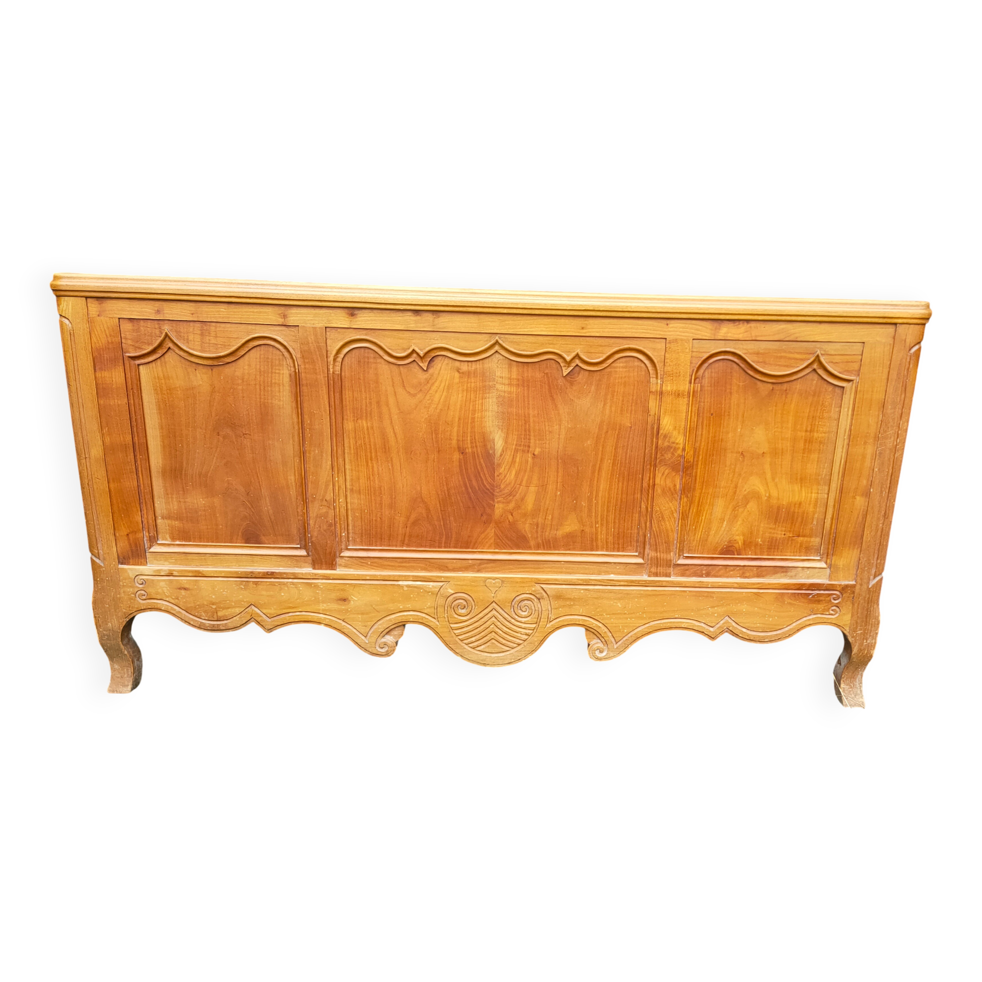 antique headboard in cherry wood