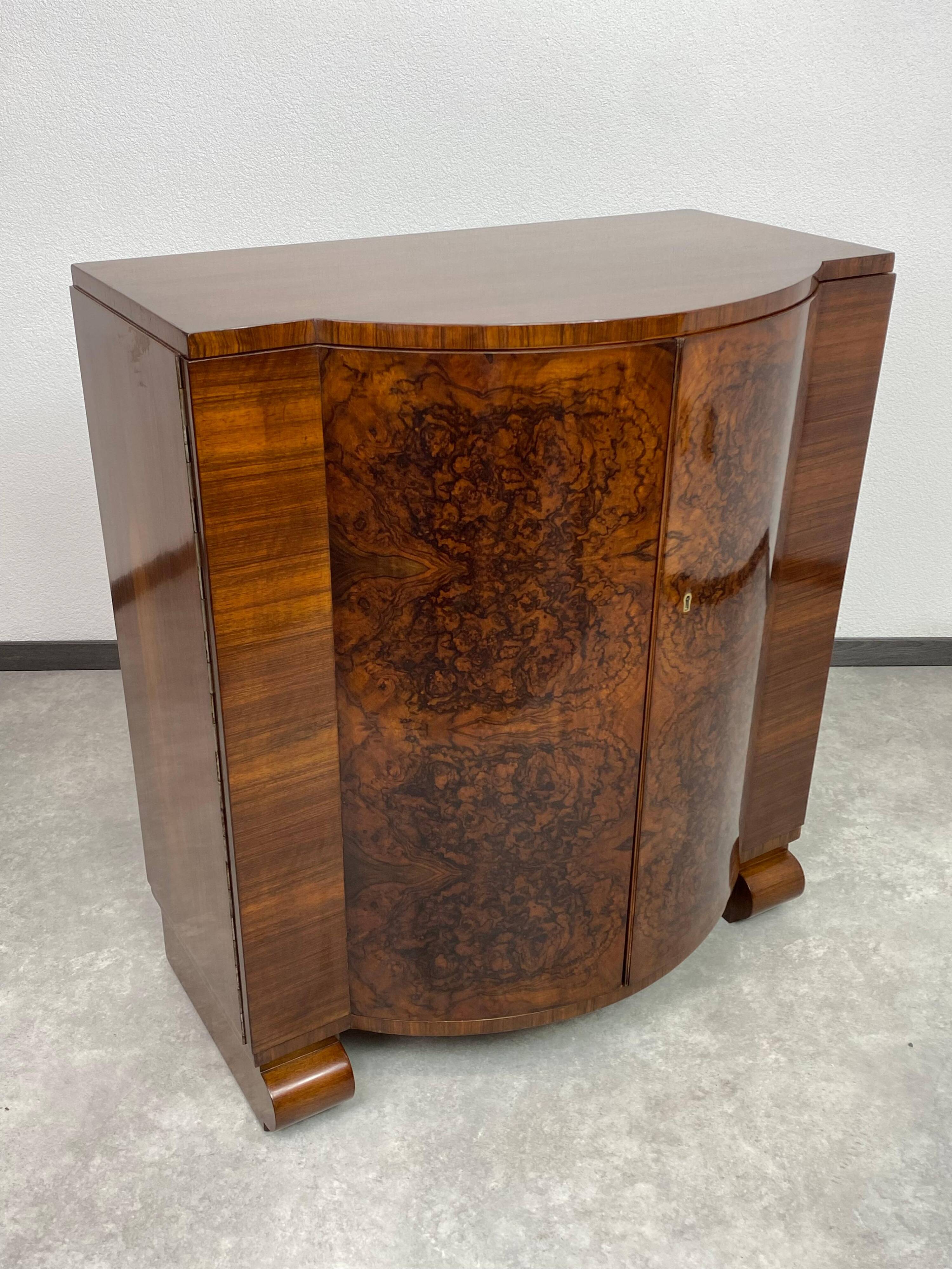 Art Deco walnut bar cabinet very rare by Thonet