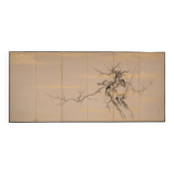 Beautiful Japanese Folding Screen / Byôbu, Six Panels, Taisho / Early 20th Century