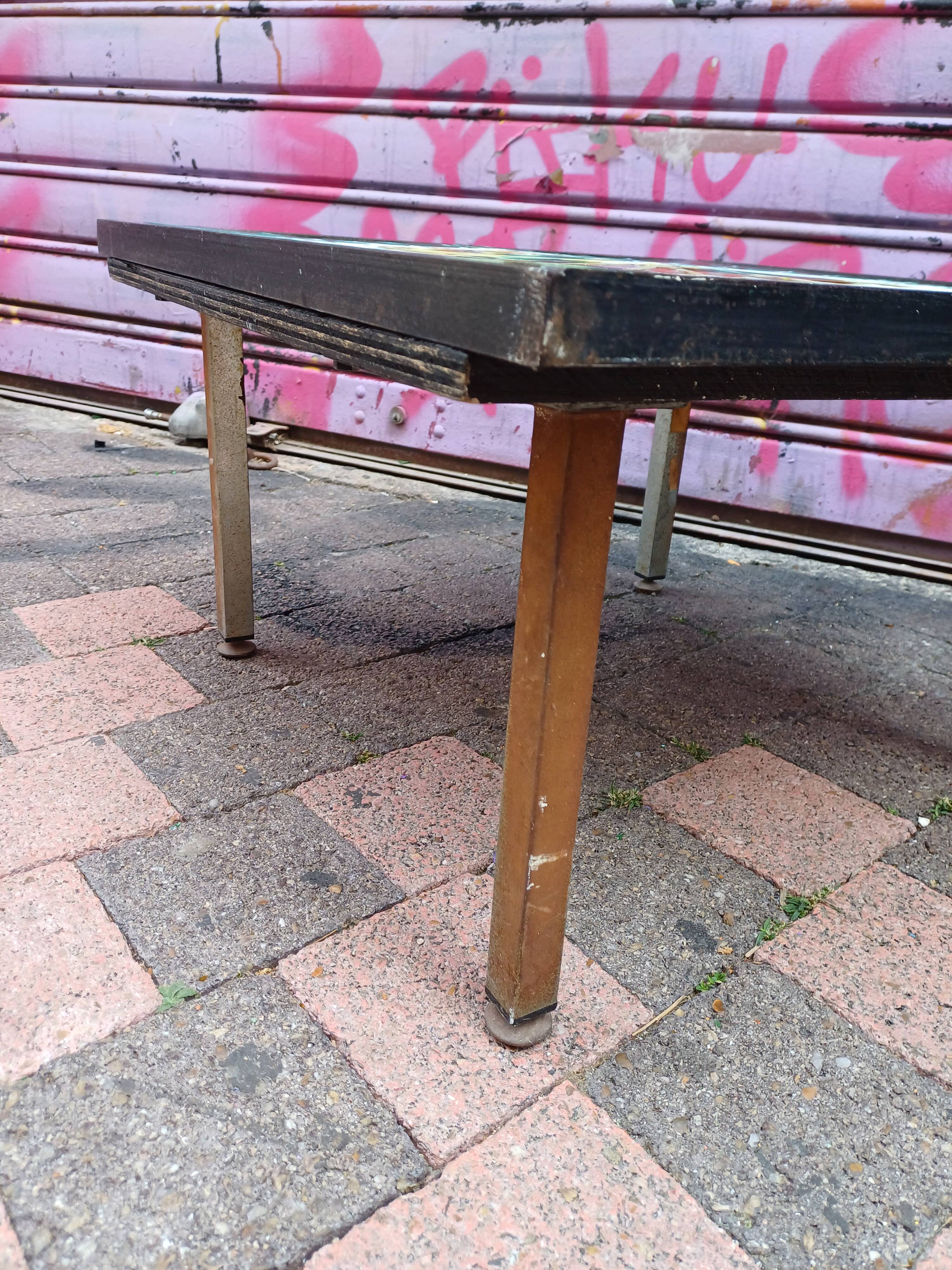 Vallauris style ceramic square coffee table