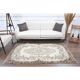 1970s Turkish Oushak Handmade Wool Cotton Beige Area Rug 114x197