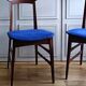 Italian teak chairs from the 1960s in blue.