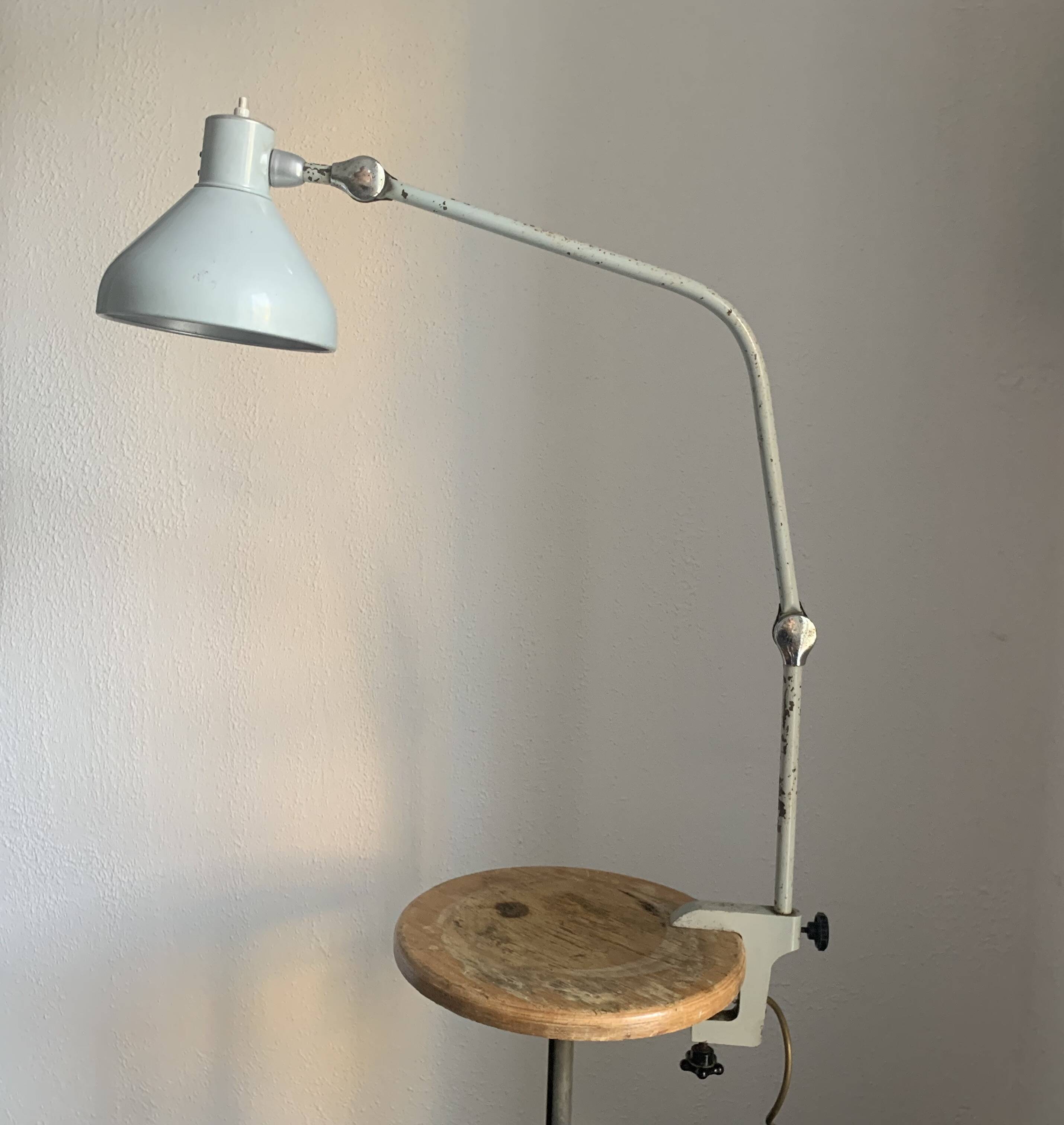 Lampe vintage 1950 industrielle liseuse Jumo GS2 souris - 70 cm