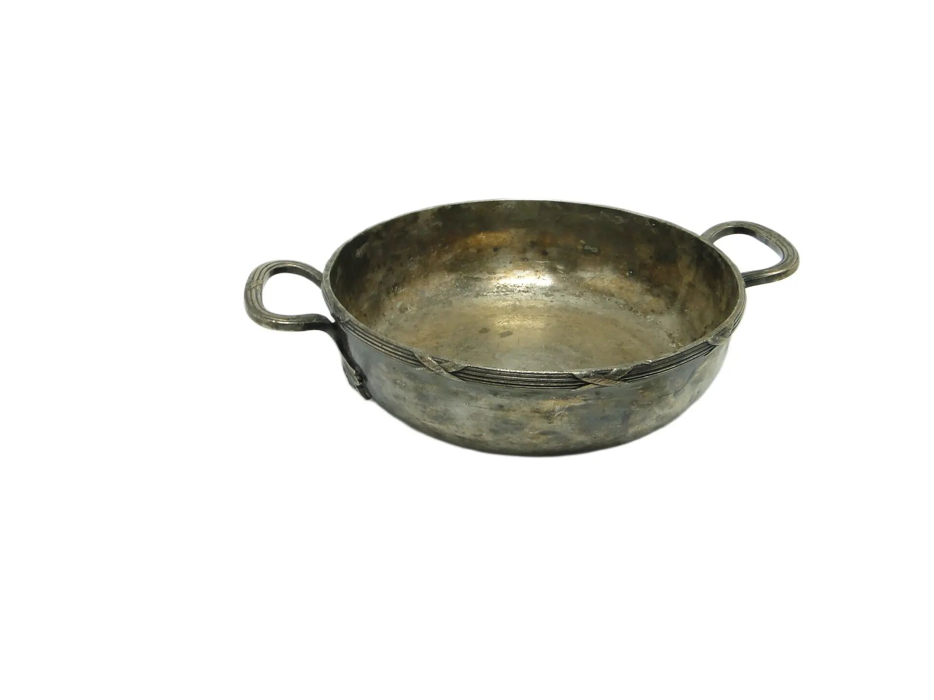 Eclectic pot, patinated brass, Austria, early 20th century