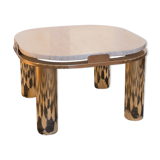 Table d’appoint travertin et laiton  vintage