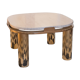 Table d’appoint travertin et laiton  vintage
