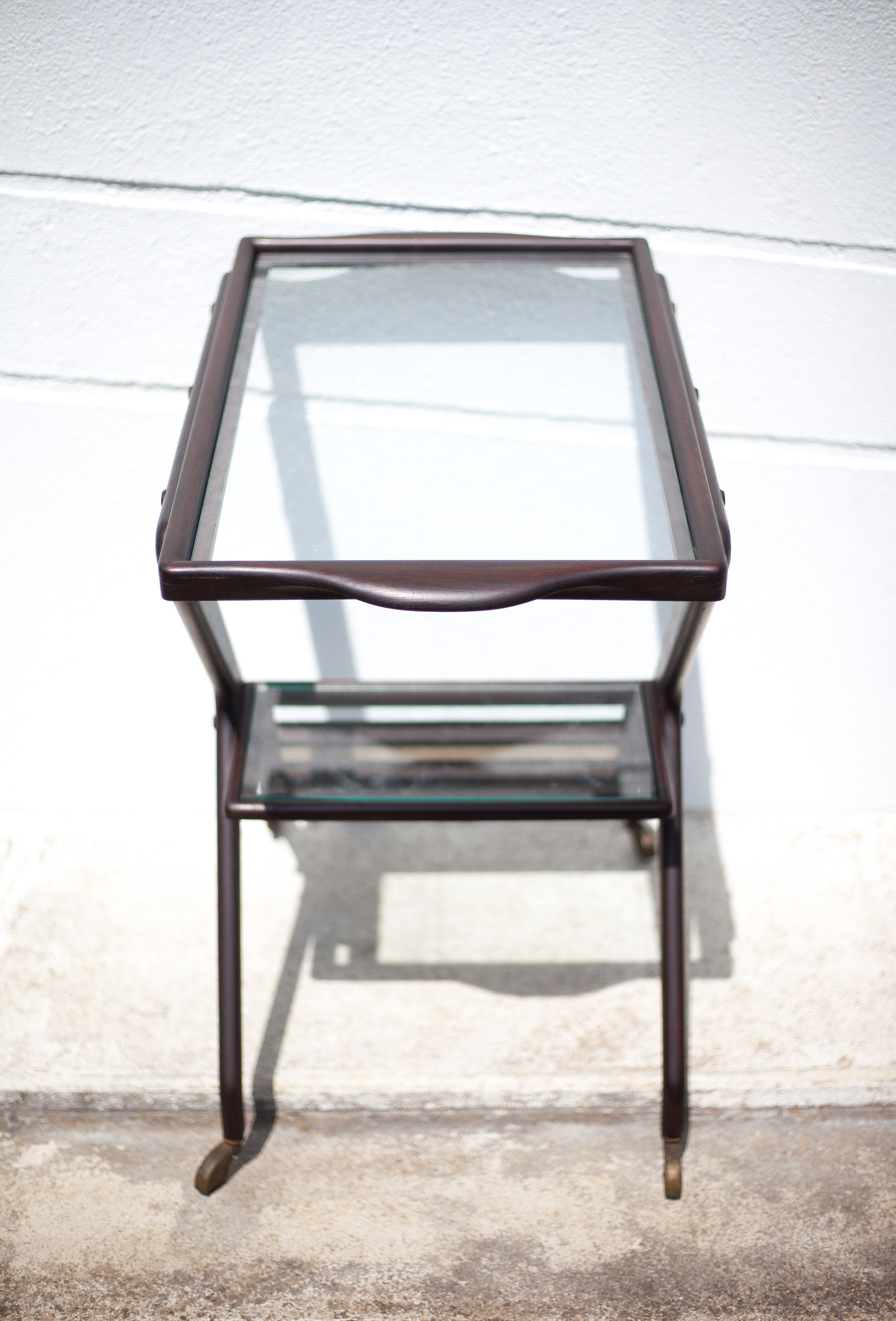 Serving rolling trolley, wood service, 50's