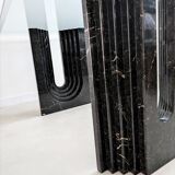 Glass & Black Marble Dining Table by Carlo Scarpa for Cattelan 1970's