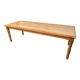 Large farmhouse dining room table 250cm in solid pine turned legs 1990