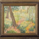 Impressionist wooded landscape with flowers