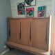 High sideboard by Gérard Guermonprez dating from the 1950s in blond oak