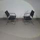 2 chaises pliantes en cuir chromé
