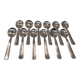 12 silver-plated metal ice scoops, Art Deco style, silversmith SOH