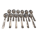 12 silver-plated metal ice scoops, Art Deco style, silversmith SOH