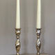 Twisted candlesticks in silver brass early twentieth century
