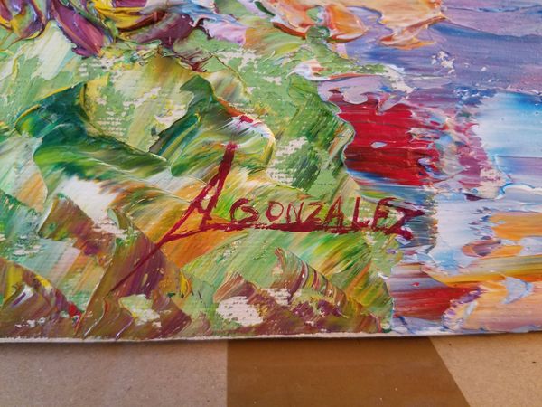 Huile sur toile fauve signé A Gonzalez peintre Catalan