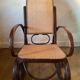 Wood and cane rocking chair