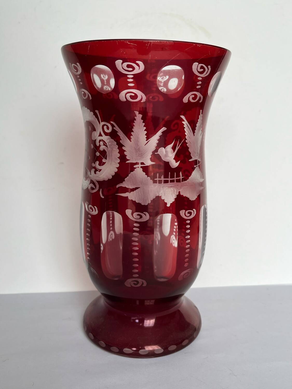 Vintage cut glass vase