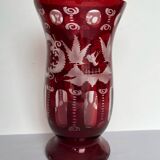 Vintage cut glass vase