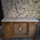 Antique Louis XVI style buffet in burr elm with marble top, late 19th century.