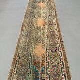 Distressed Turkish Narrow Runner 270x67 cm wool Vintage Tribal Rug