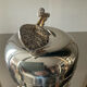 Empty pocket vintage silver metal apple box