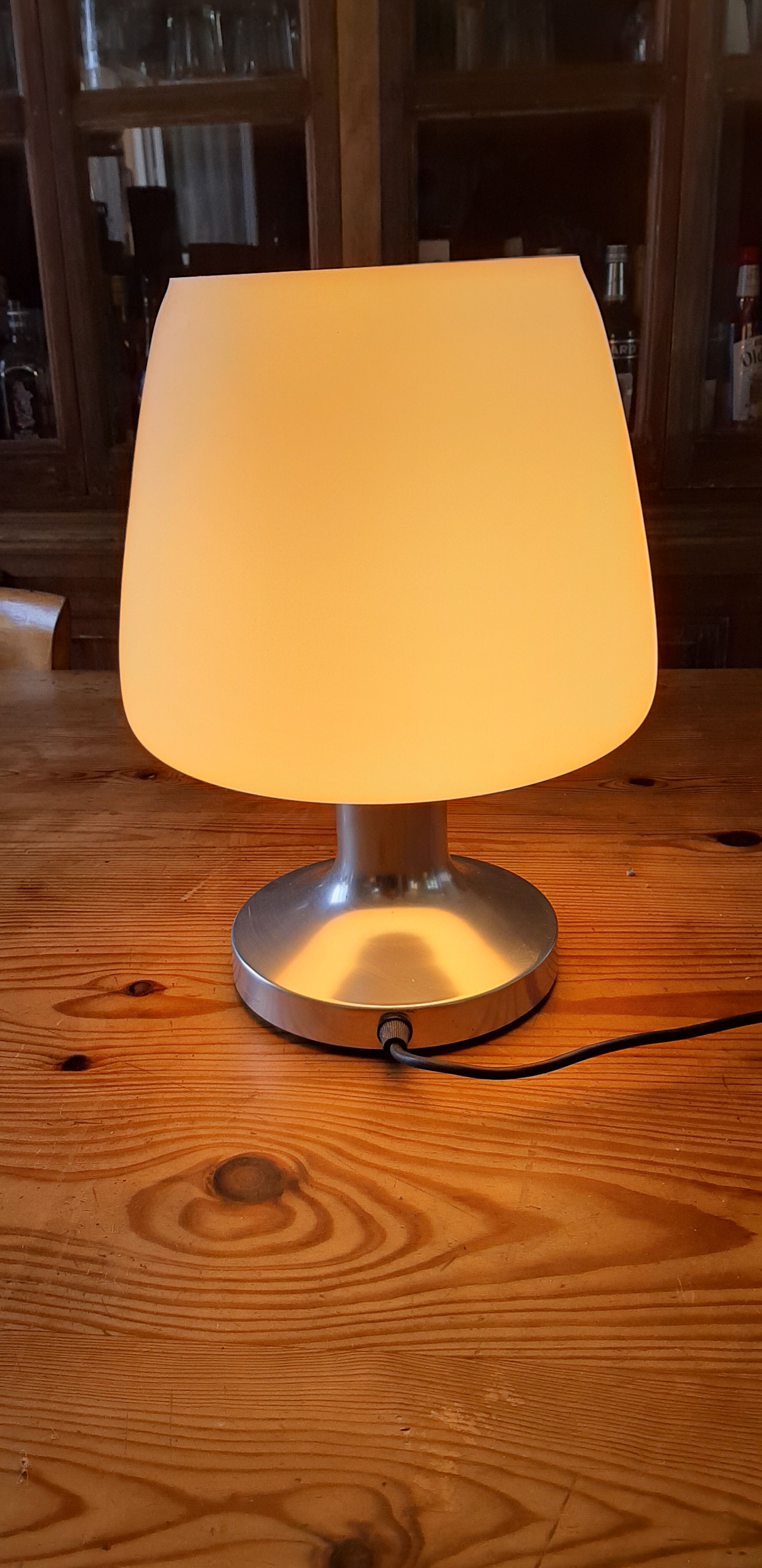 Vintage lamp from the 70s white opaline