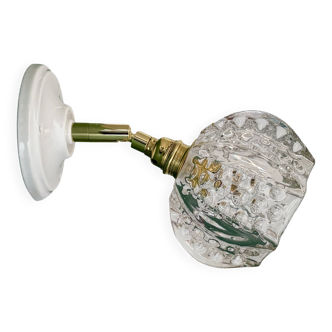 Vintage moulded glass tulip wall light