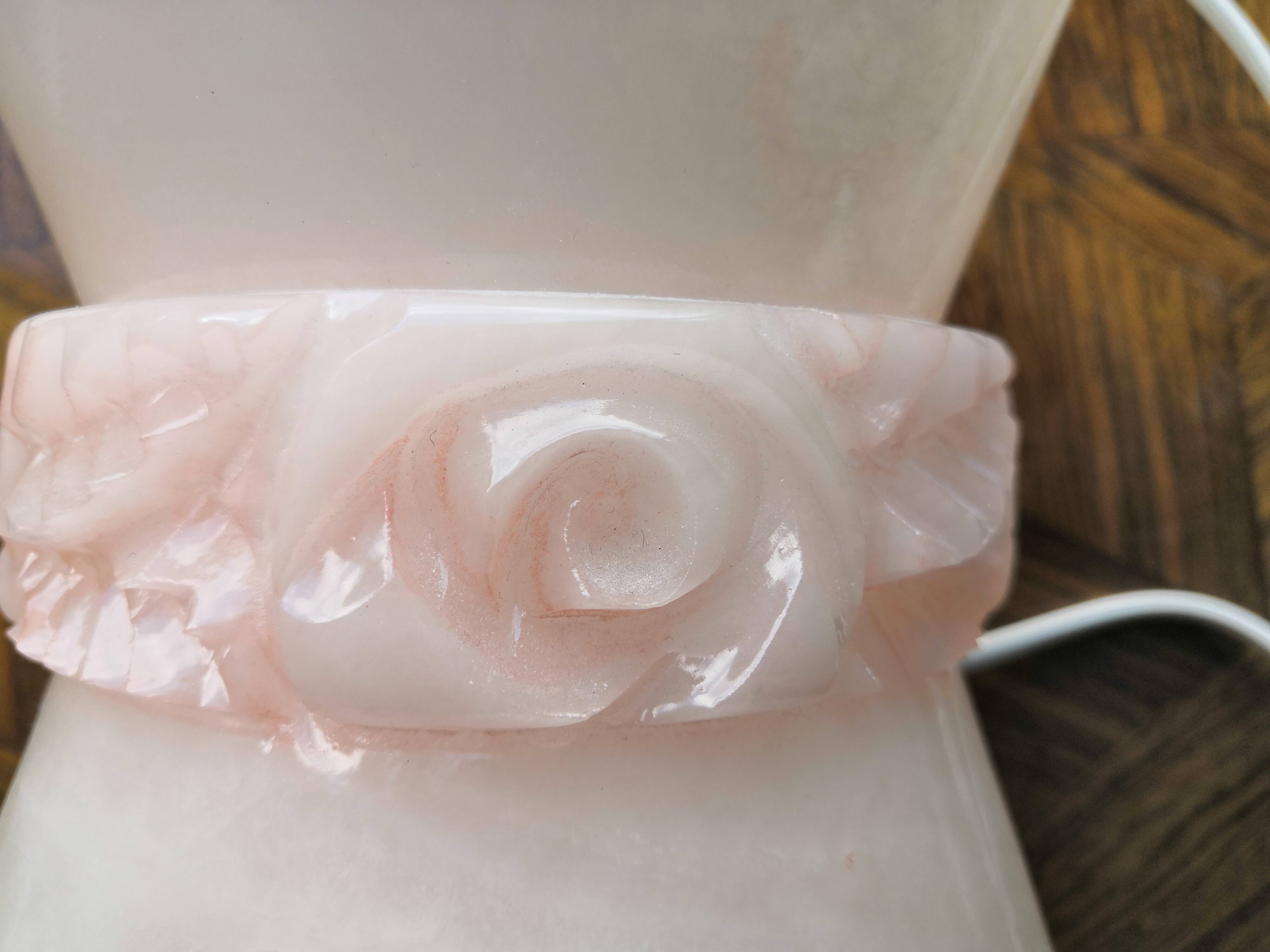 Bedside lamp in alabaster or vintage pink onyx