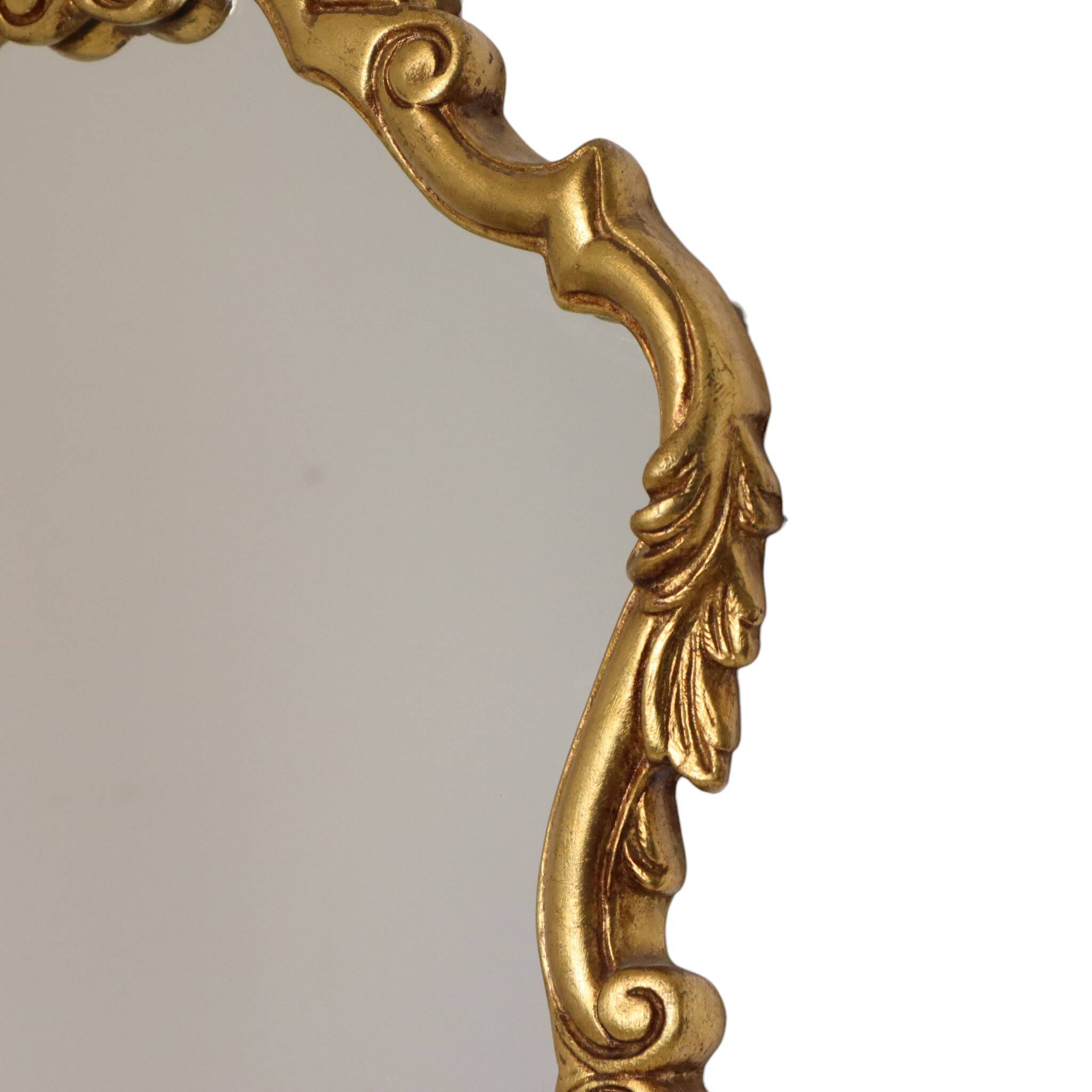 Classic Gold Crested Mirror, French Baroque Style, 74 cm